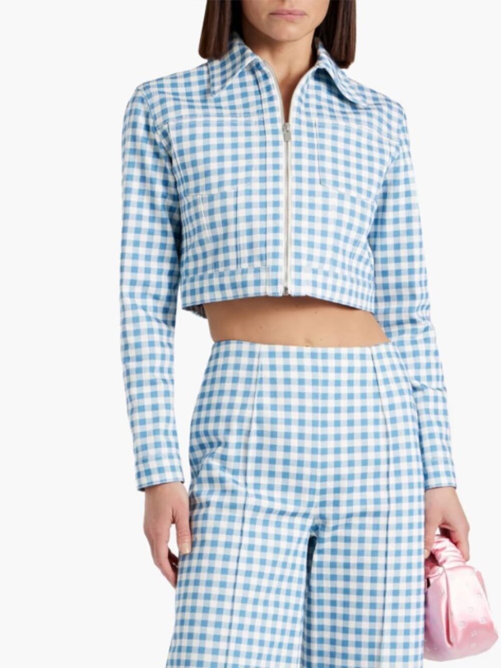 Emilia Wickstead Ignis cropped gingham cotton twill jacket
